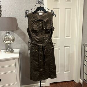 Military style button-down dress by Marvin Richards
